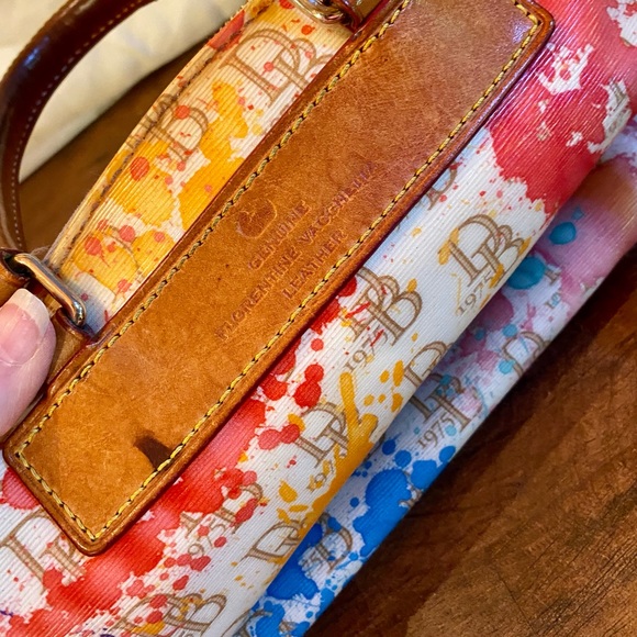 💕DOONEY AND BOURKE LEATHER VANESSA PAINT SPLATTER SATCHEL/CROSSBODY💕 - Picture 12 of 15